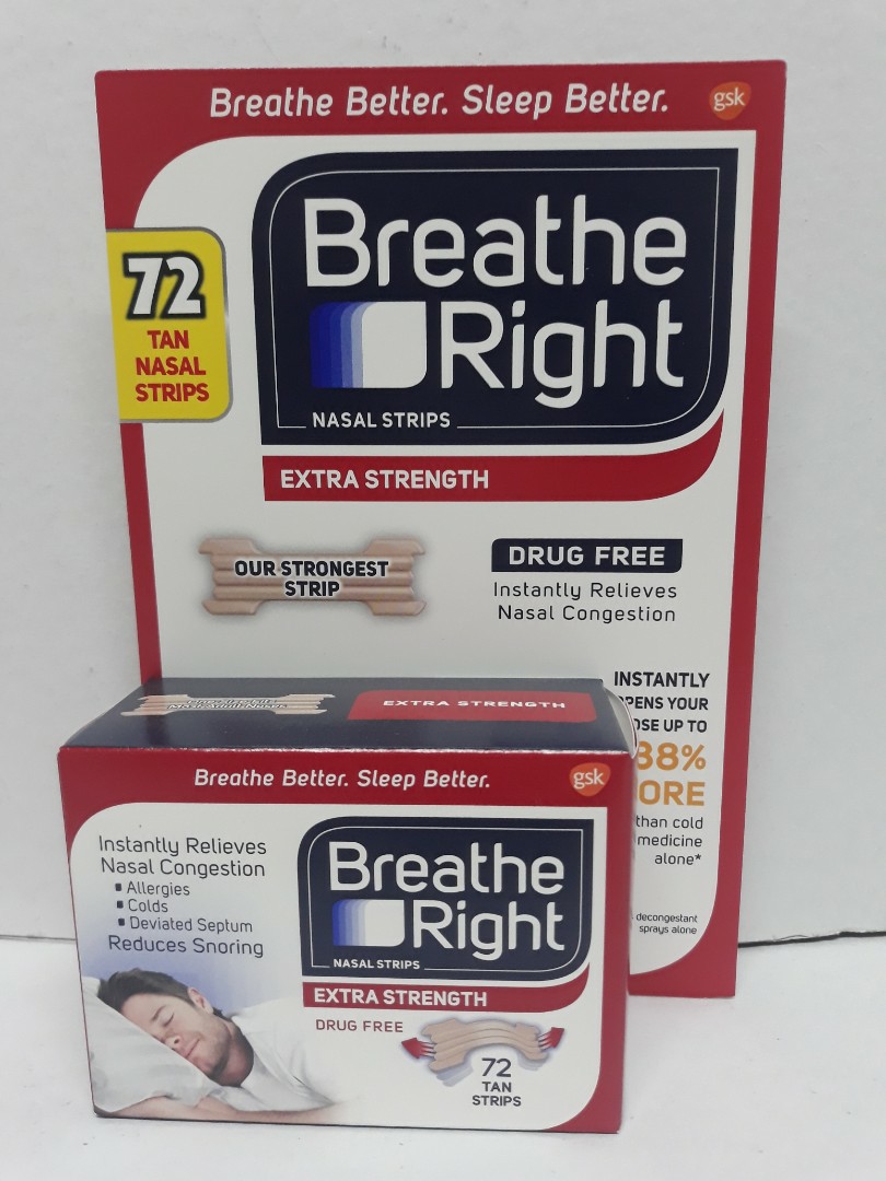 Breathe Right Nasal Strip 1 BOX 72pcs Nasal Congestion/ Sinus