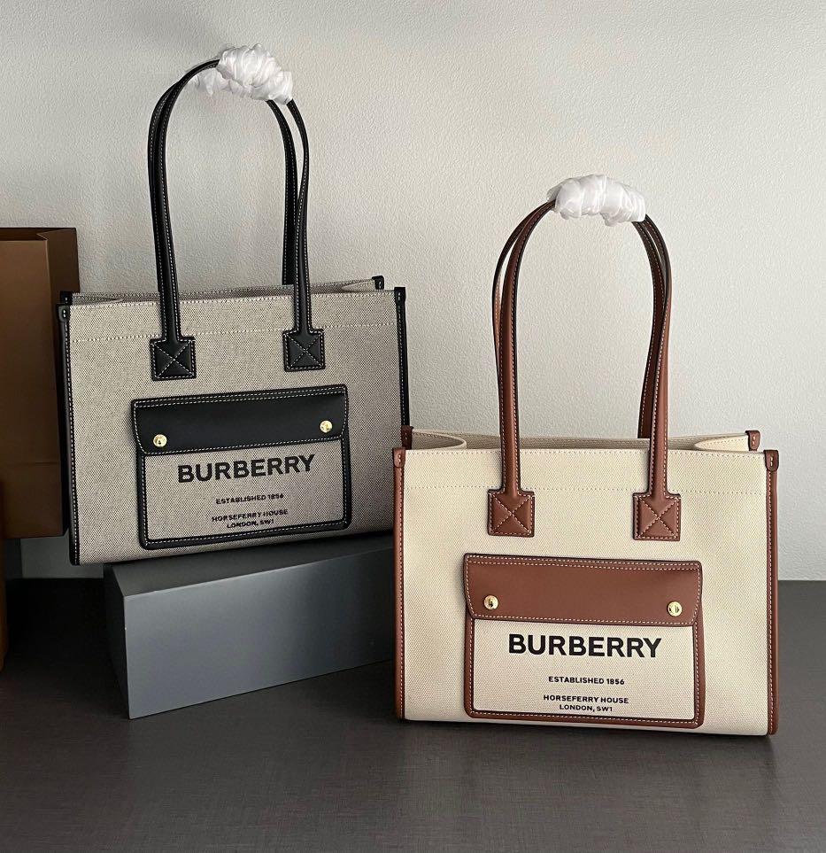 Burberry freya canvas tote bag handbag, Women's Fashion, Bags 