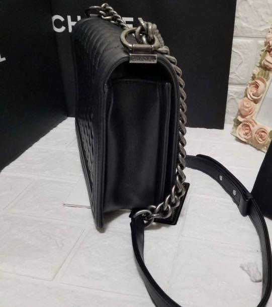Chanel Le Boy Old Medium, Luxury, Bags & Wallets on Carousell