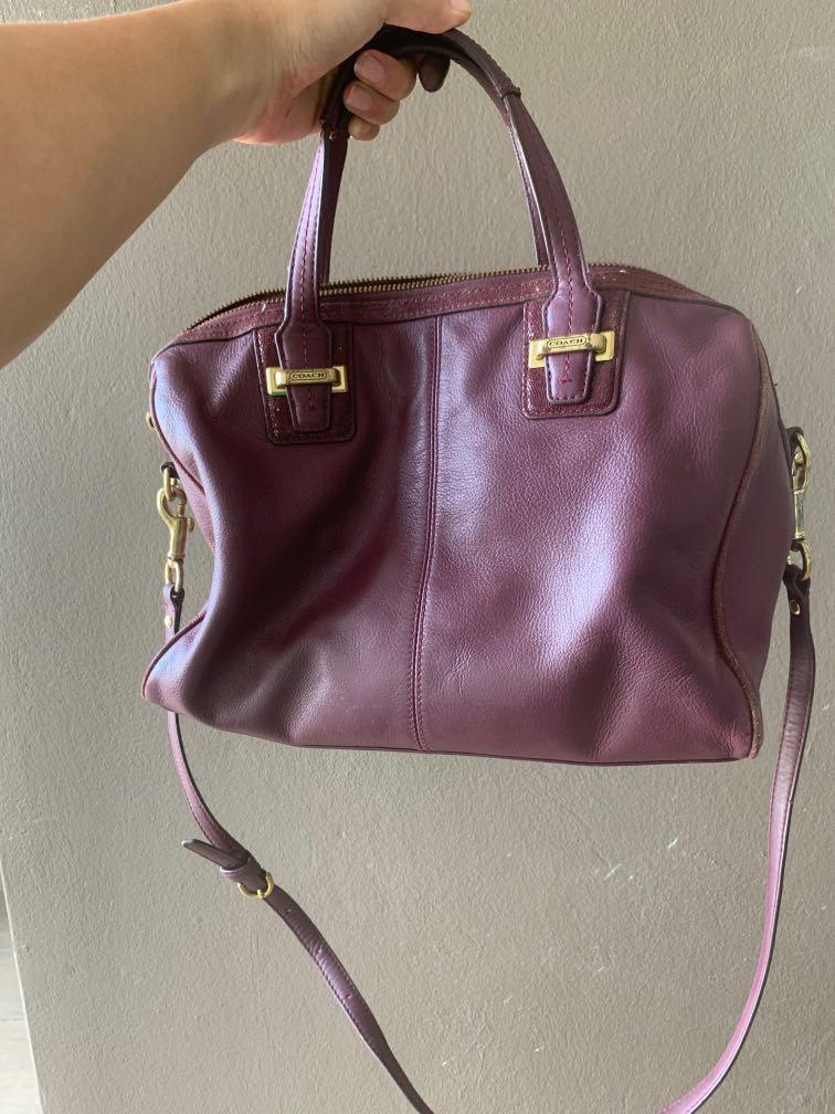 Coach burgundy deals leather bag