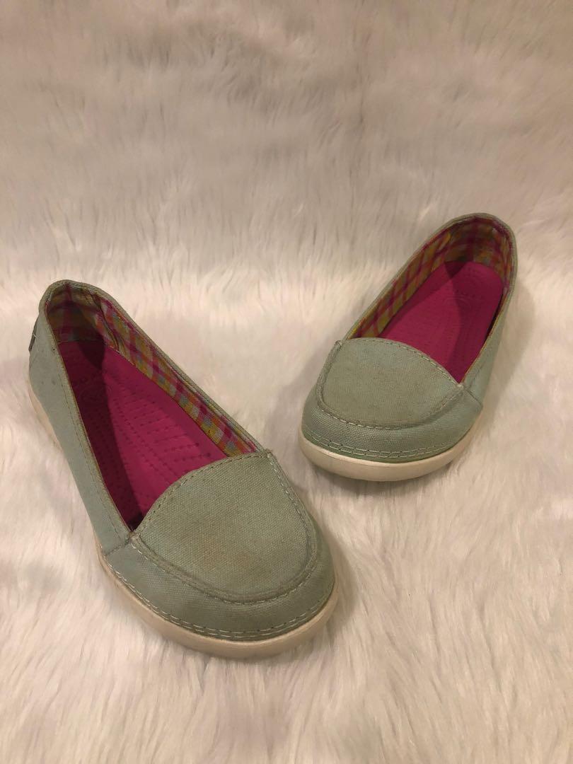 crocs canvas slip ons