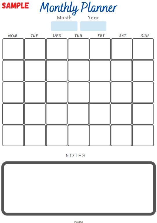 Default Monthly Planner A4 (Digital, PDF Printable), Hobbies & Toys