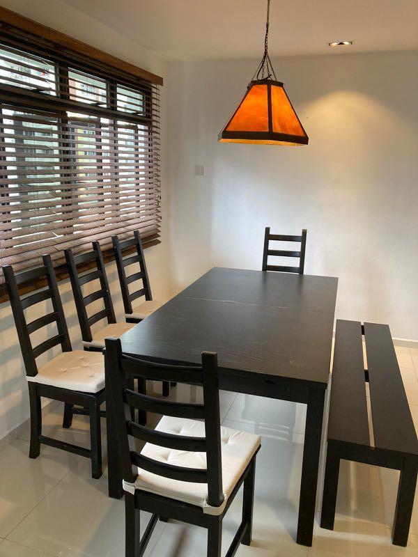 IKEA Dining table set extendable (8 to 10 pax), Furniture & Home Living