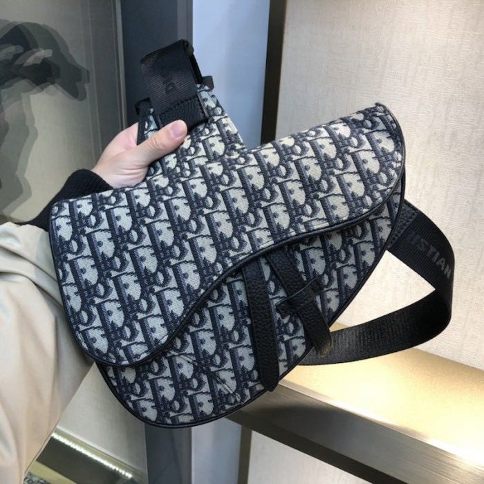dior print saddle bag