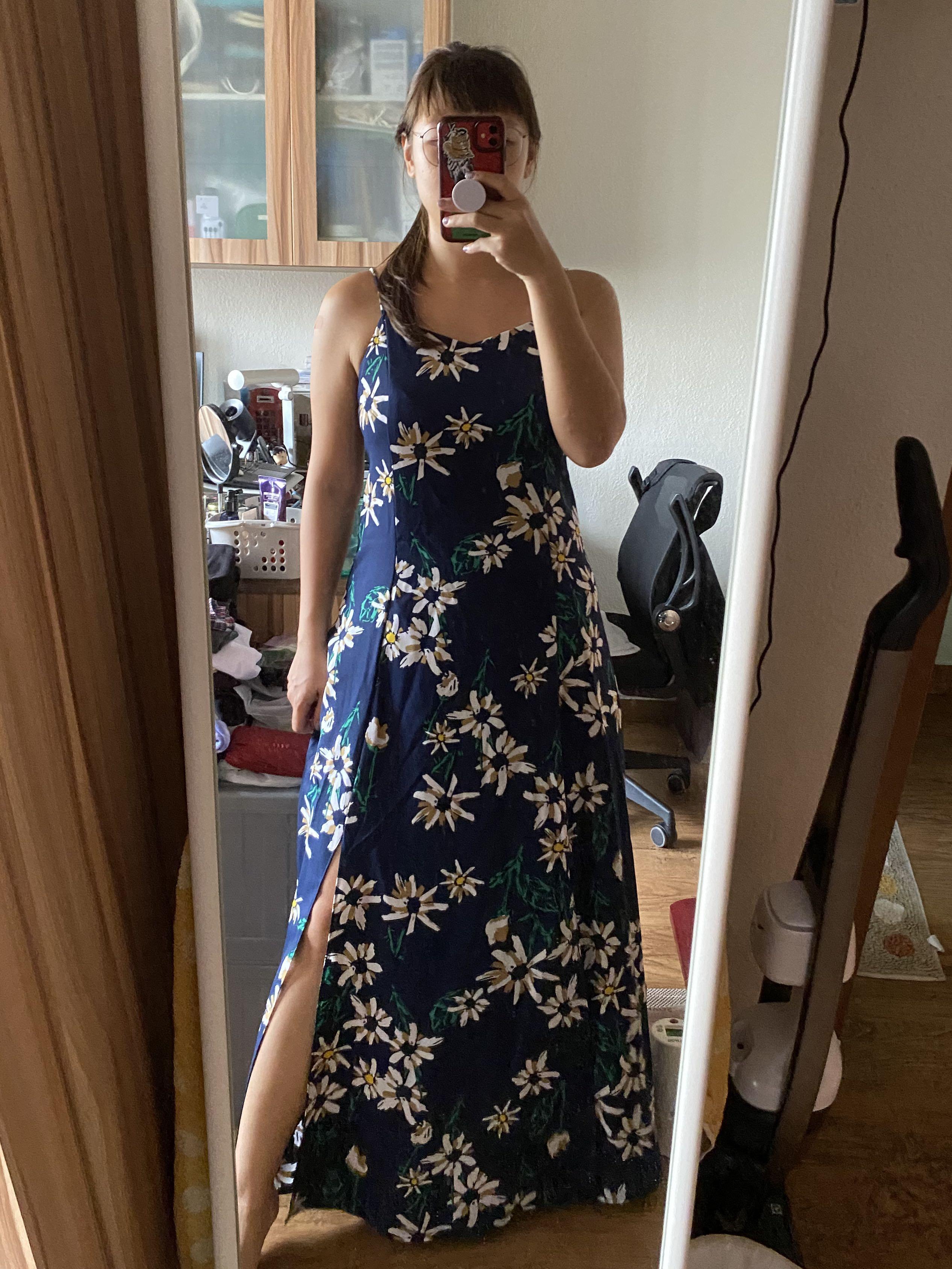 Floral Maxi Dress with 2 slits Women s Fashion Dresses Sets Dresses on Carousell
