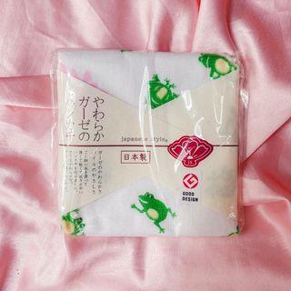 Froggy Frog Japanese handkerchief face baby kids cute kawaii bath towel wipes fun やーわらか ガーゼのクチハンカチ