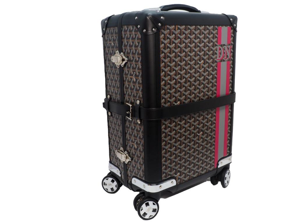 Goyard Blue Goyardine Coated Canvas and Leather Bourget PM Trolley