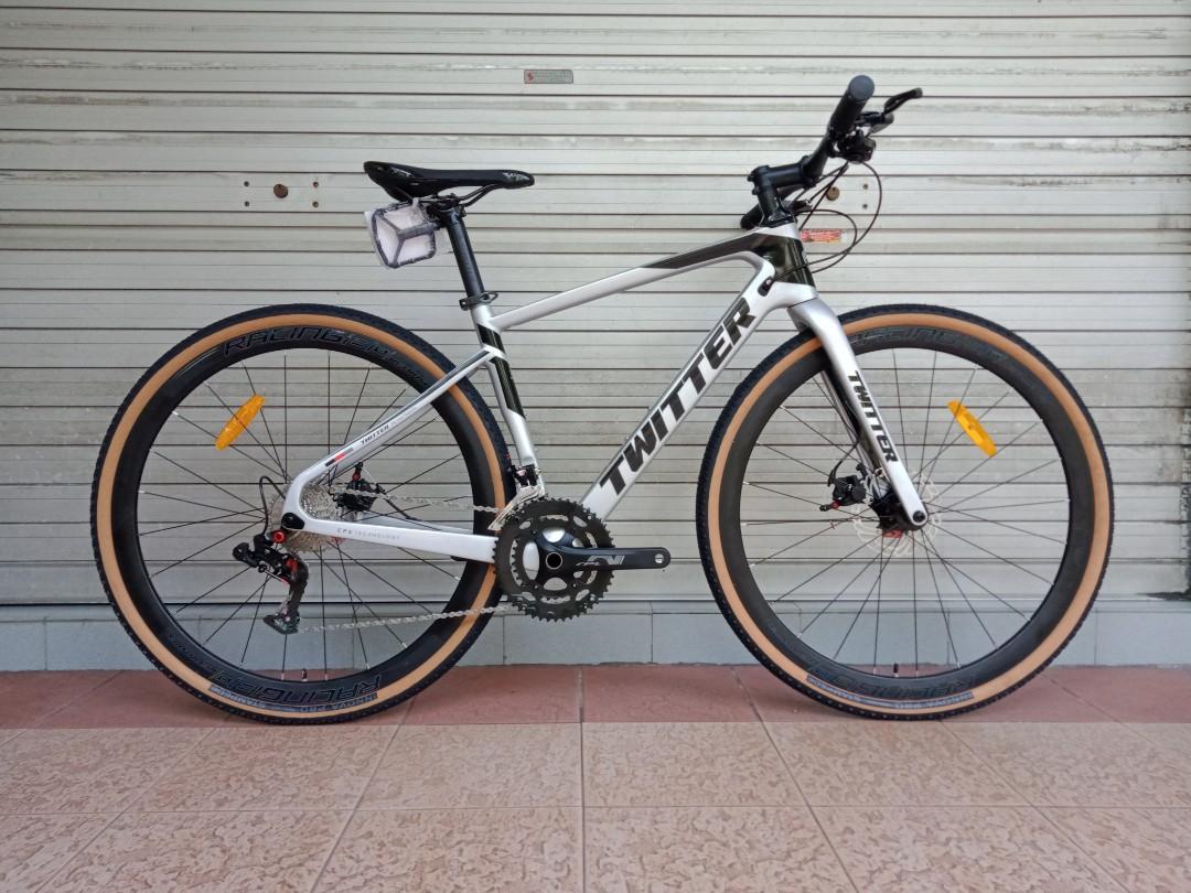 Hybrid Gravel Bike 700c TWITTER Gravel PB Carbon Frame Fork