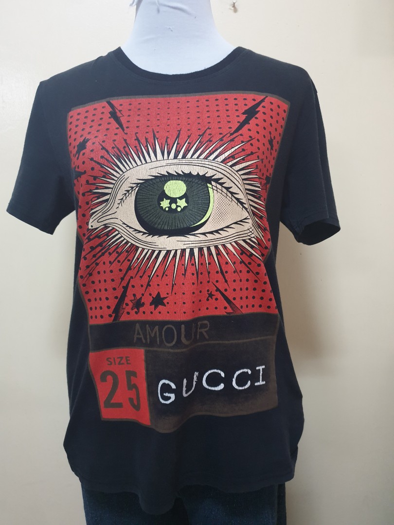 Gucci Amour Eye Tshirt, Men'S Fashion, Tops & Sets, Tshirts & Polo Shirts  On Carousell