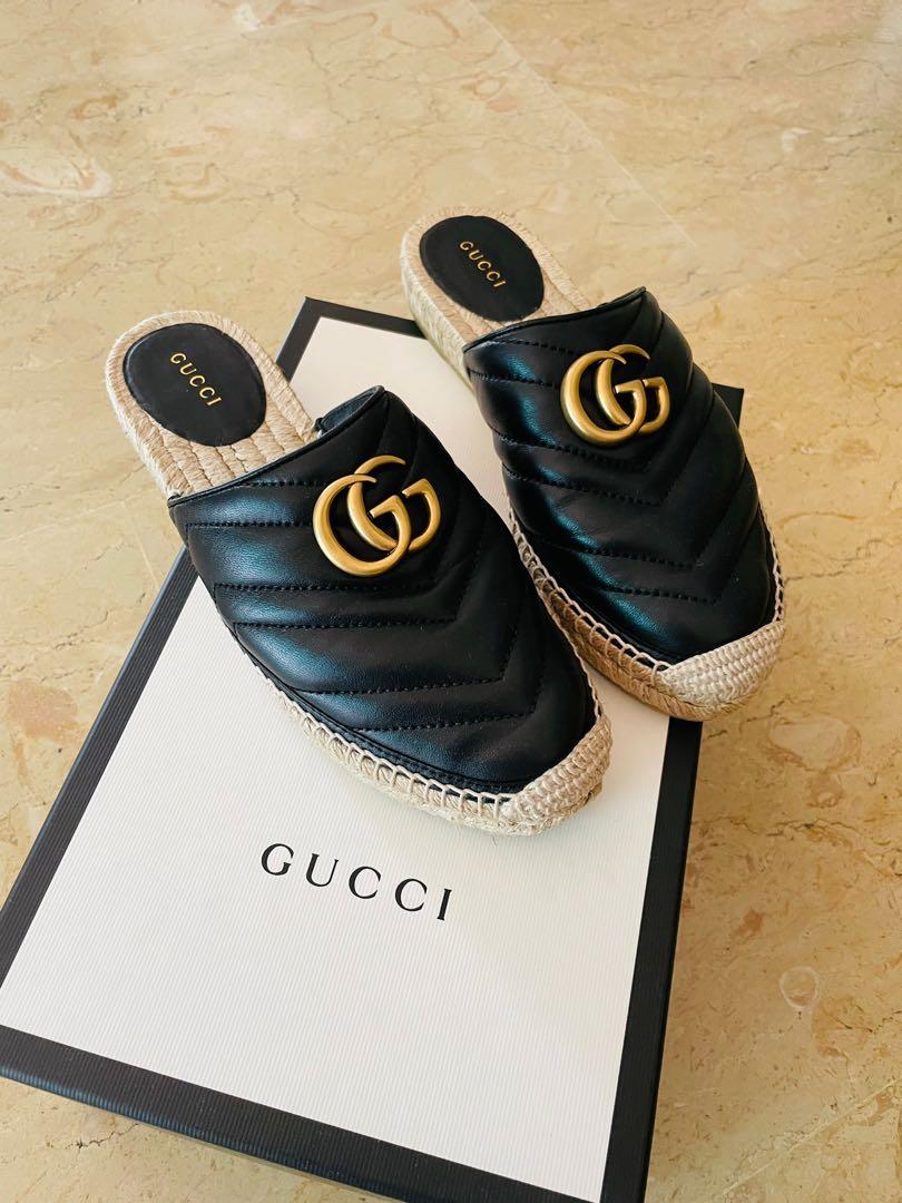 Leather espadrille 2024 with double g