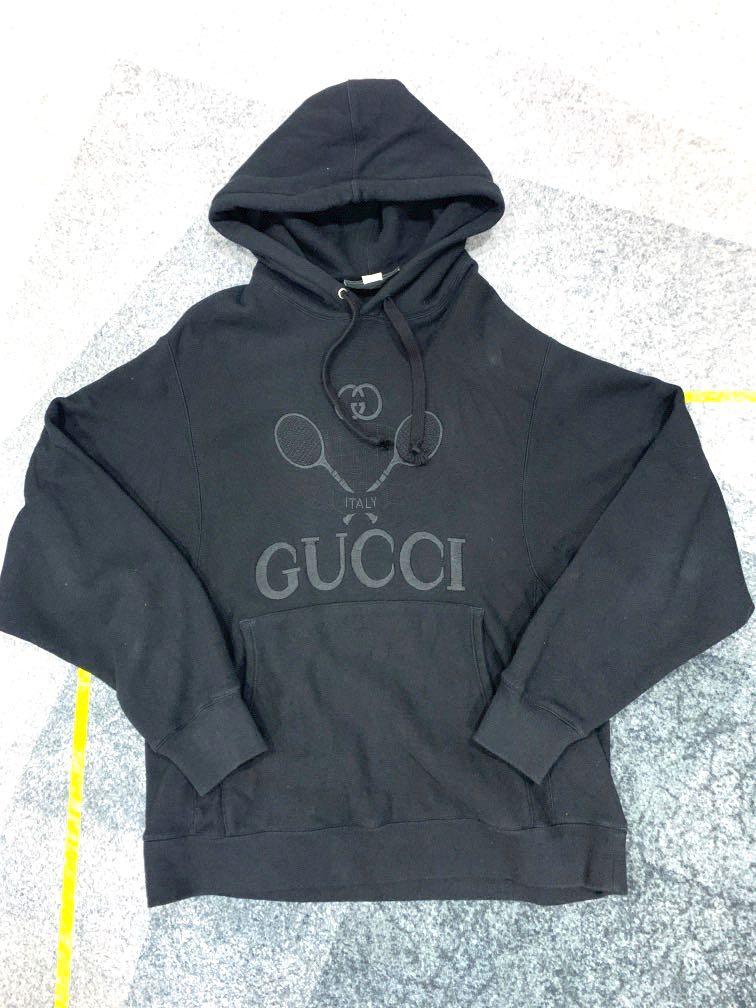 50 Off Gucci Oversized Tennis Embroidery Hoodie Men S Fashion Tops Sets Hoodies On Carousell