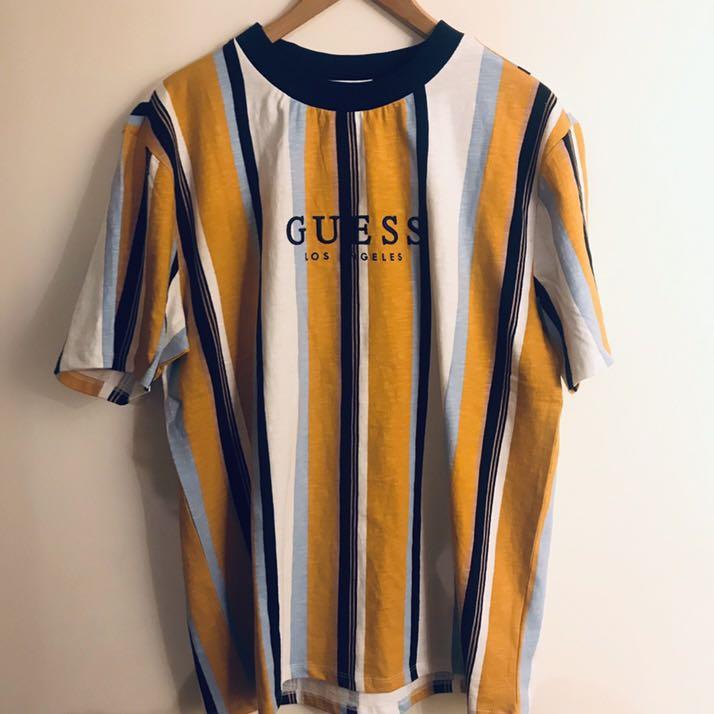Perversión Canciones infantiles Incontable guess originals striped tee sayer authentic shirt oversized autumn orange  top logo embroidered los angeles white baby blue stripes navy vintage  unisex, Men's Fashion, Tops & Sets, Tshirts & Polo Shirts on
