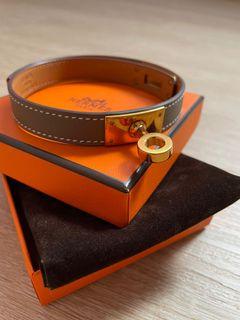 Hermes Nata Swift Leather Gold Plated O'Kelly Double Tour Bracelet