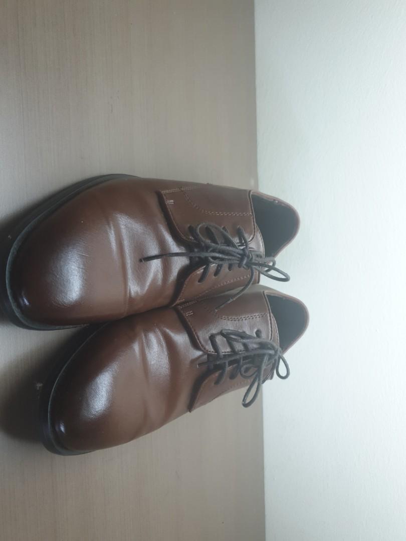 h&m brown dress shoes Men's Tawny brown Leather Derby shoes