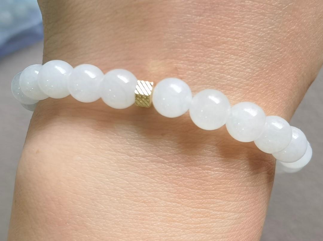 White jade bead bracelet shop