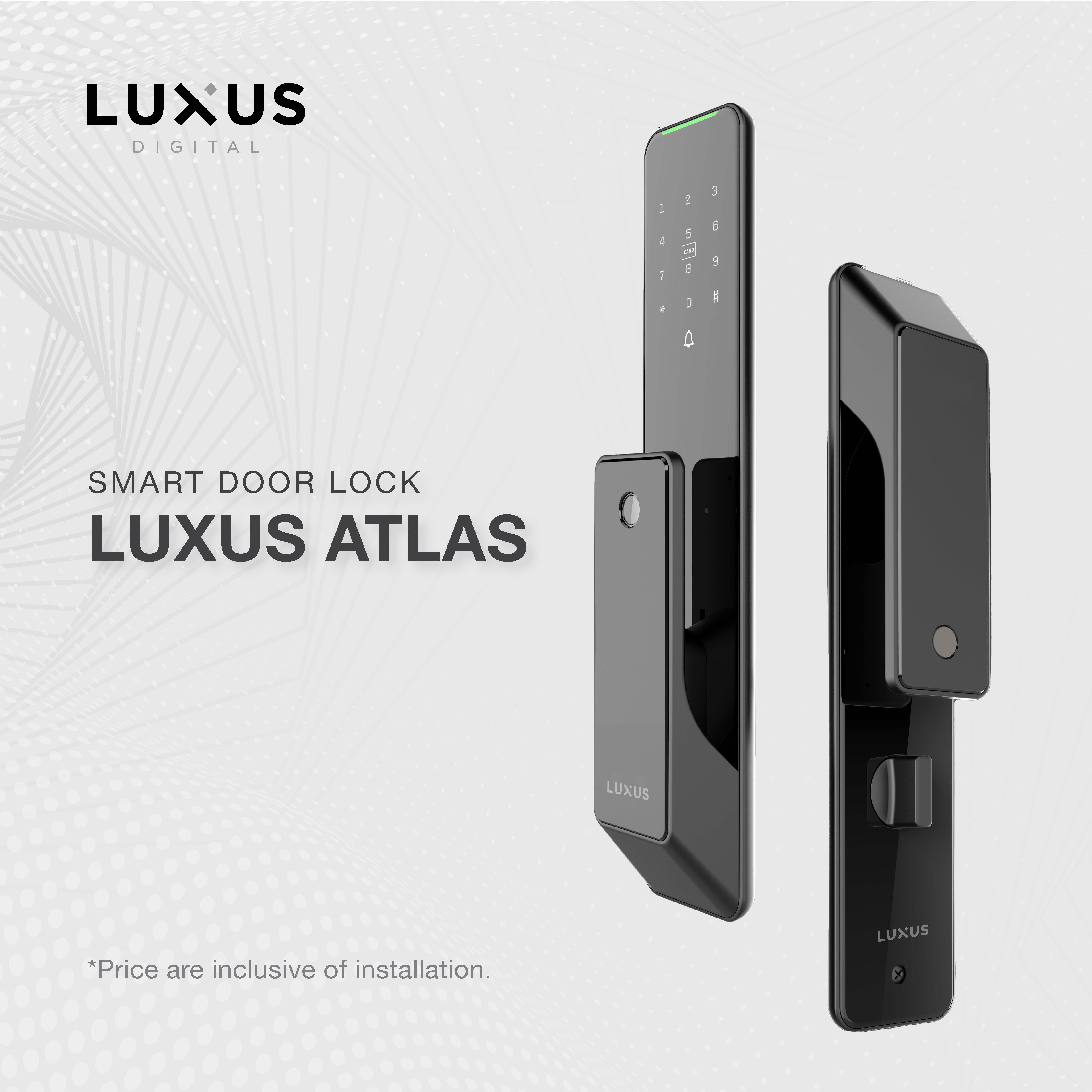 Luxus ATLAS Ultra Slim WIFI Digital Door Lock 2023 2 Year Warranty