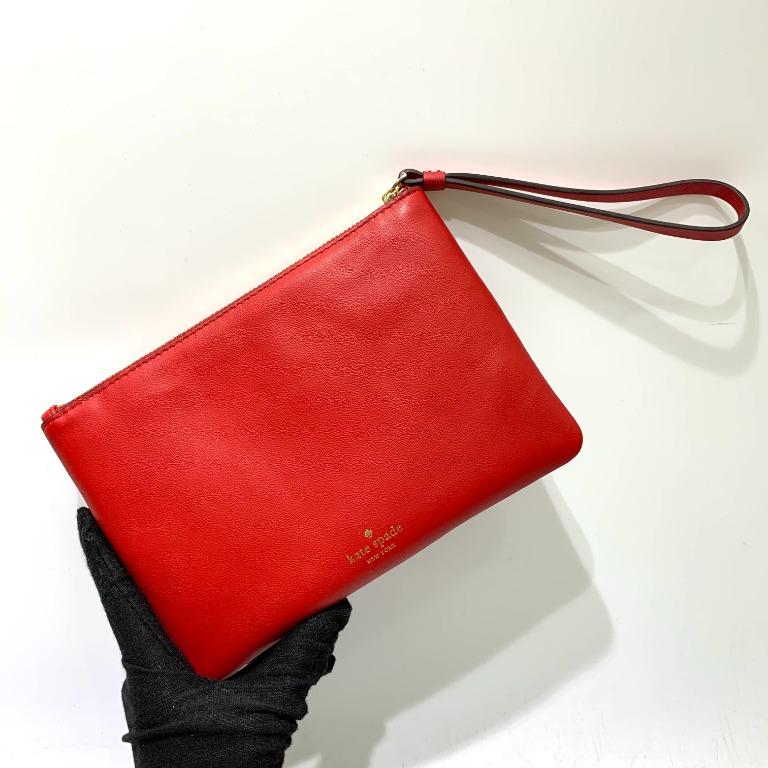 KATE SPADE S338 PIG RED LEATHER CLUTCH BAG 217017789