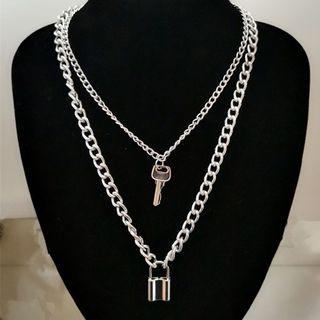 lock and key chain necklace
