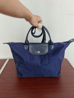 LONGCHAMP Le Pliage Neo Top Handle Bag M - Navy Blue with Strap