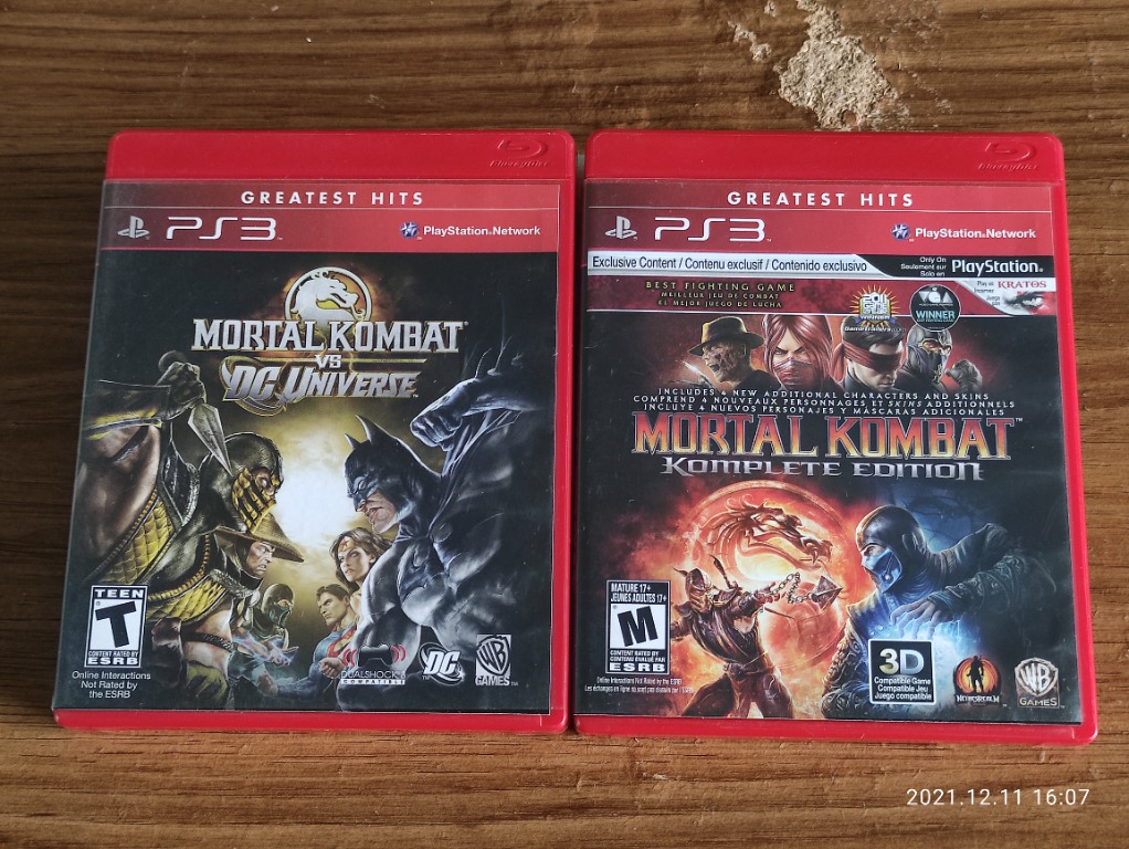 Mortal Kombat Vs Dc Universe + Mortal Kombat Komplete Edition Bundle, Video  Gaming, Video Games, Playstation On Carousell