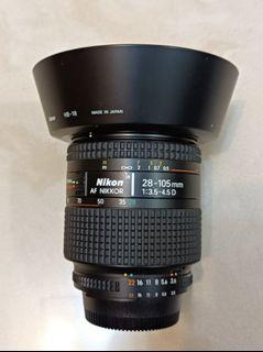 Nikon AF 28-105mm F3.5-4.5D 連HB-18 Hood，有原裝盒和單, 攝影器材