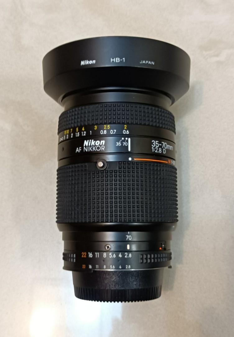 Nikon AF 35-70mm F2.8D 連HB-1 Hood, 攝影器材, 鏡頭及裝備- Carousell