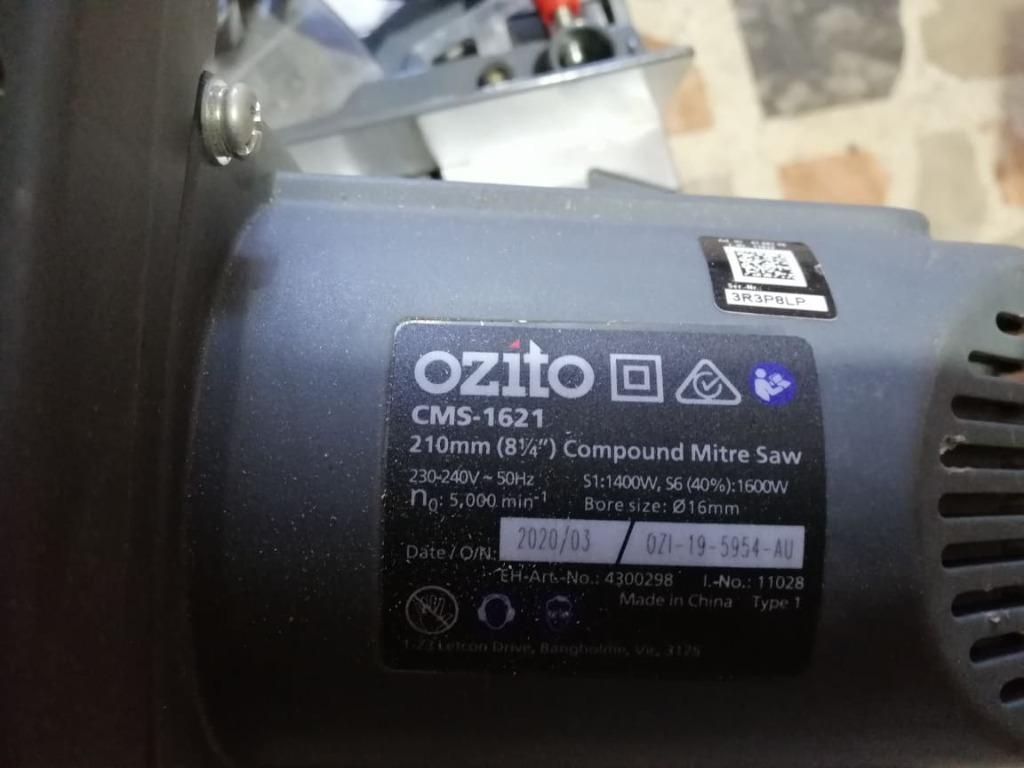 Ozito Compound Mitre Saw 1600w (Category: Construction Tools & Equipment) located in San Pedro. Submitted by aus-plus (Listing ID 1132619364, Image 1). Description: Ozito Compound Mitre Saw 1600w.