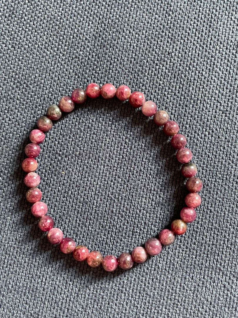 Red Tourmaline Rubellite bracelet 5 6mm