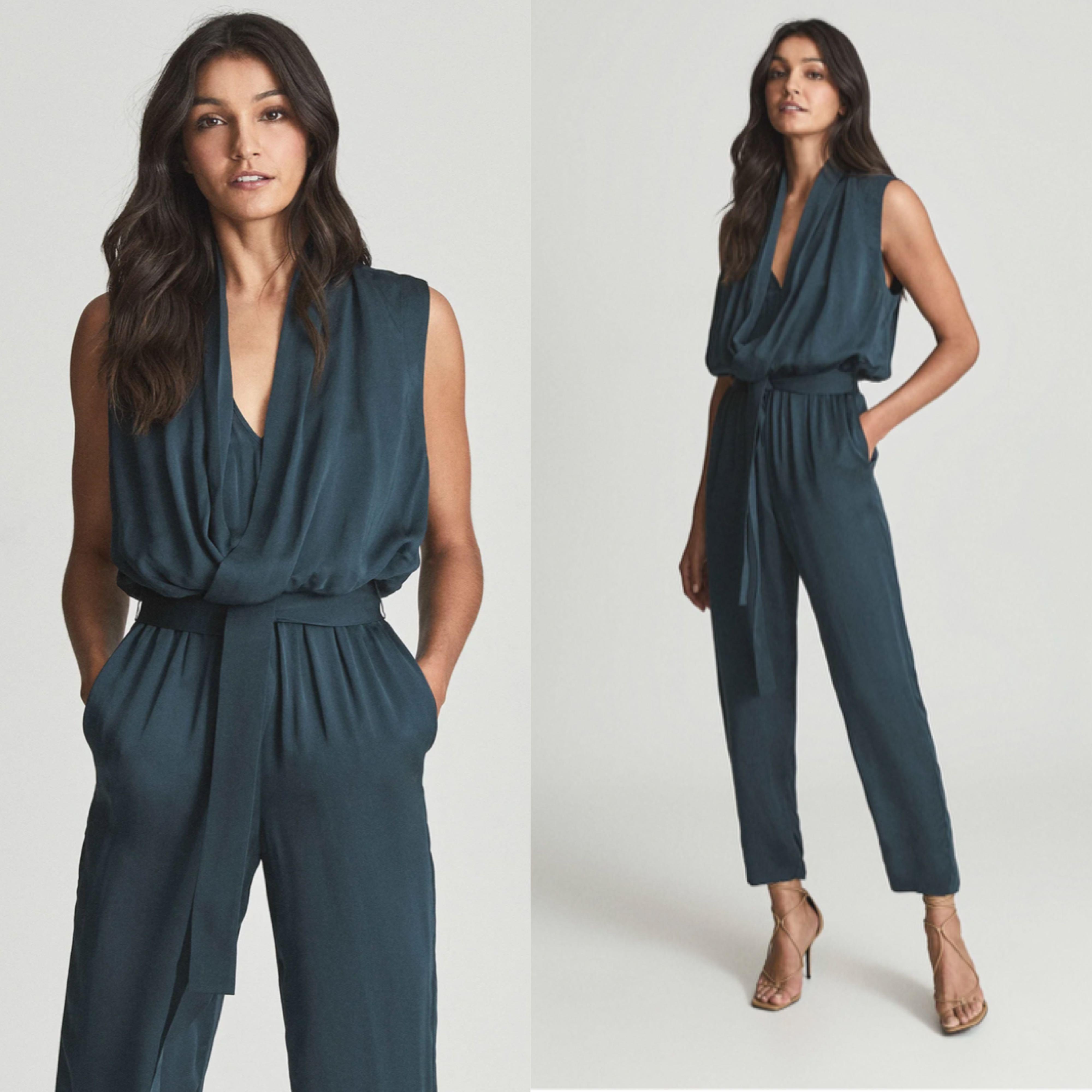 Reiss green jumpsuit discount