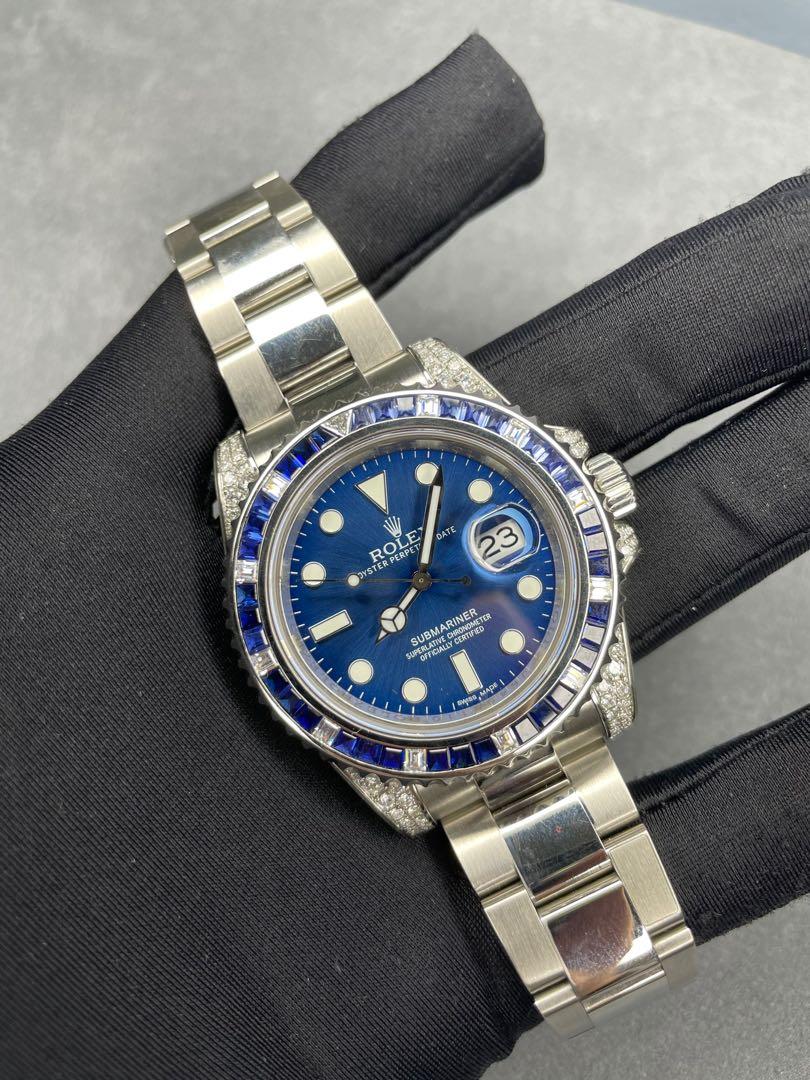 Rolex submariner blue with hotsell diamonds