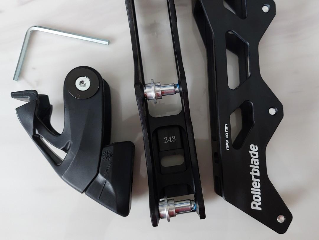 Rollerblade 243mm Flat Inline Skate Frame with FREE Heel Brake (max