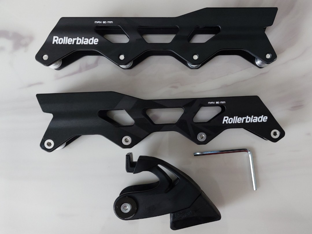 Rollerblade 243mm Flat Inline Skate Frame with FREE Heel Brake (max