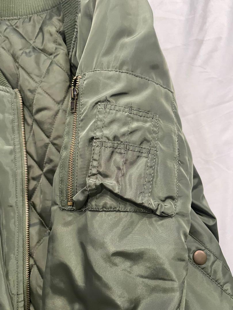 Sage Green Bomber Jacket, Women's Fashion, Coats, Jackets and Outerwear