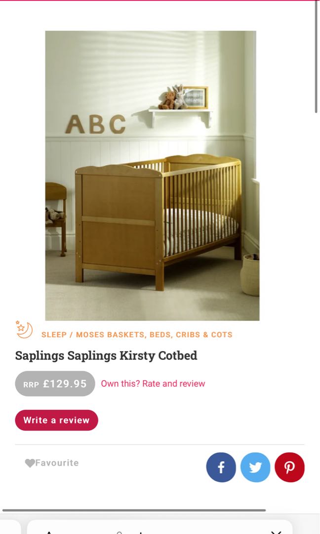 Saplings cheap cot bed