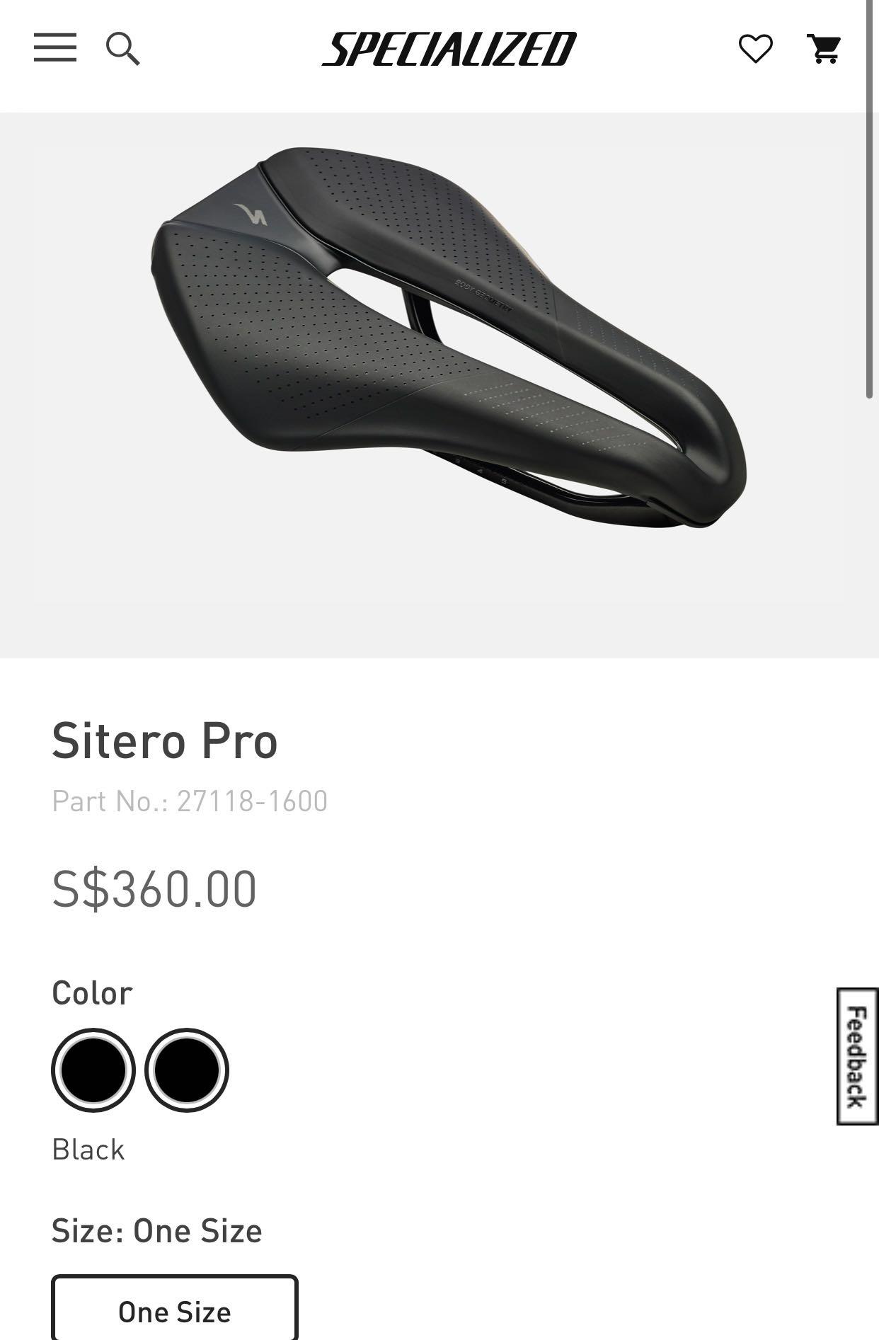 Specialized Sitero Pro Bike Saddle Sports Equipment Bicycles