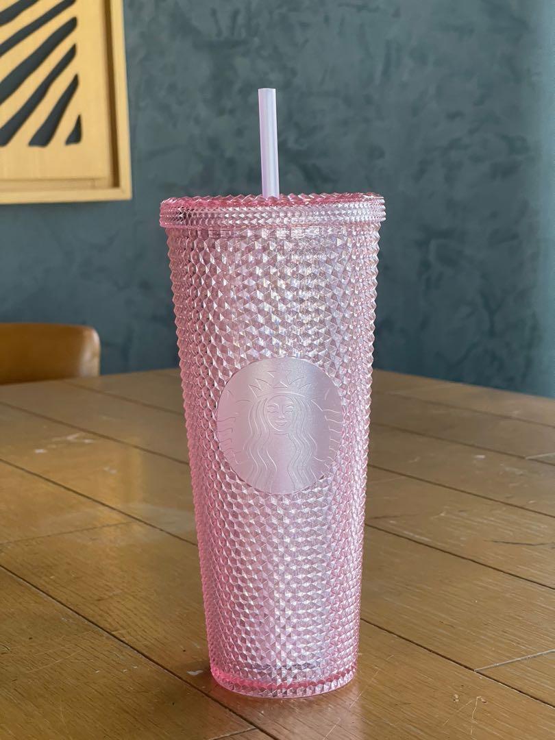 NEW Starbucks Christmas Pink Bling Studded Tumbler 24 oz Cold Cup