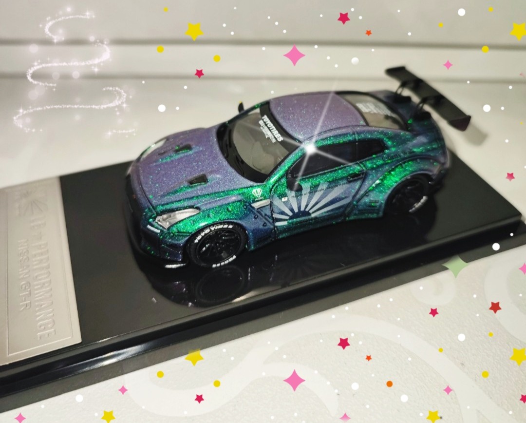TIME MODEL 1:64 Nissan Skyline GT-R R35(Chameleon w/GT WING), 興趣及遊戲, 玩具 ...