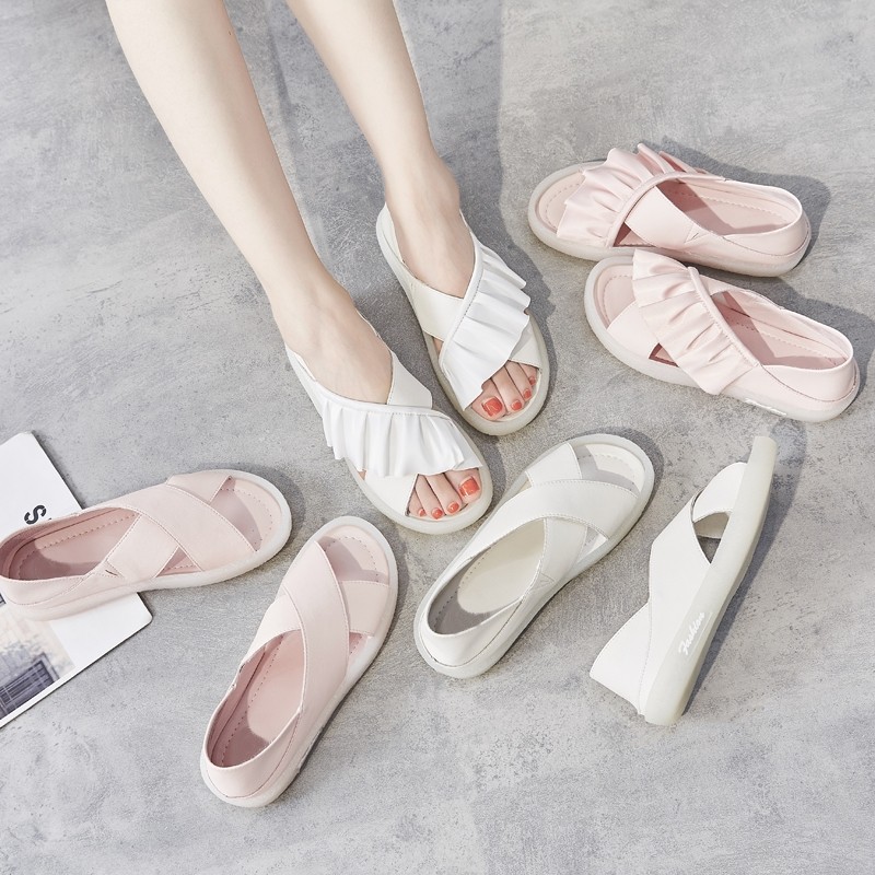 White discount bottom sandals
