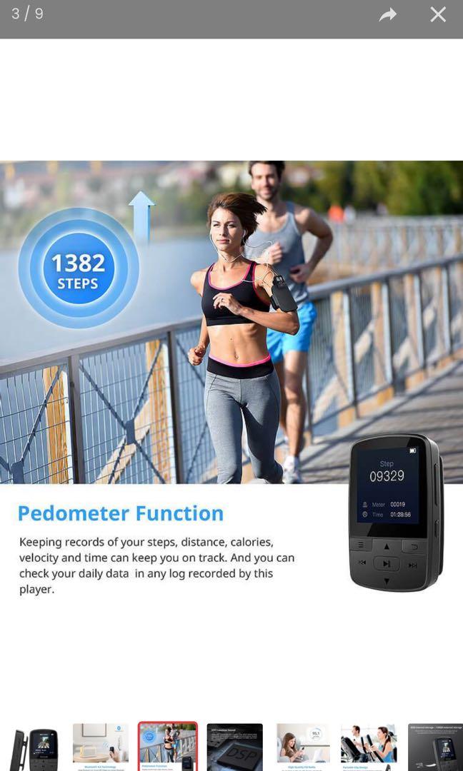 VICTURE M3 MP3 PLAYER CLIP 8GB BLUETOOTH FOR RUNNING SUPPORT TO 128GB