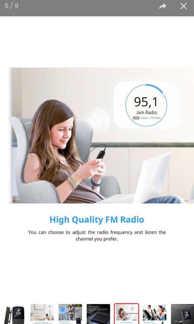 VICTURE M3 MP3 PLAYER CLIP 8GB BLUETOOTH FOR RUNNING SUPPORT TO 128GB