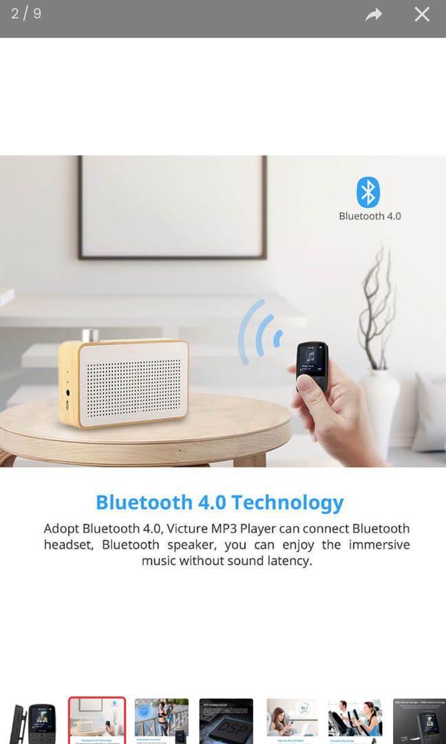 VICTURE M3 MP3 PLAYER CLIP 8GB BLUETOOTH FOR RUNNING SUPPORT TO 128GB