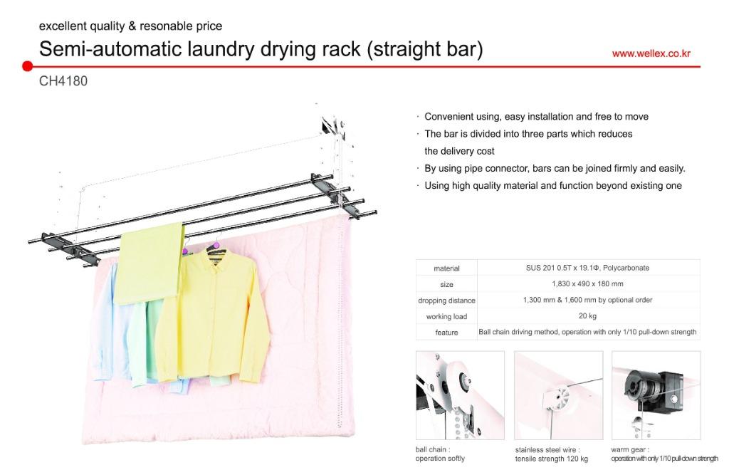 Wellex CH4180 Laundry rack system, Furniture & Home Living, Home Improvement & Organisation