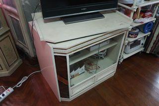 White TV Console with storage cabinets
