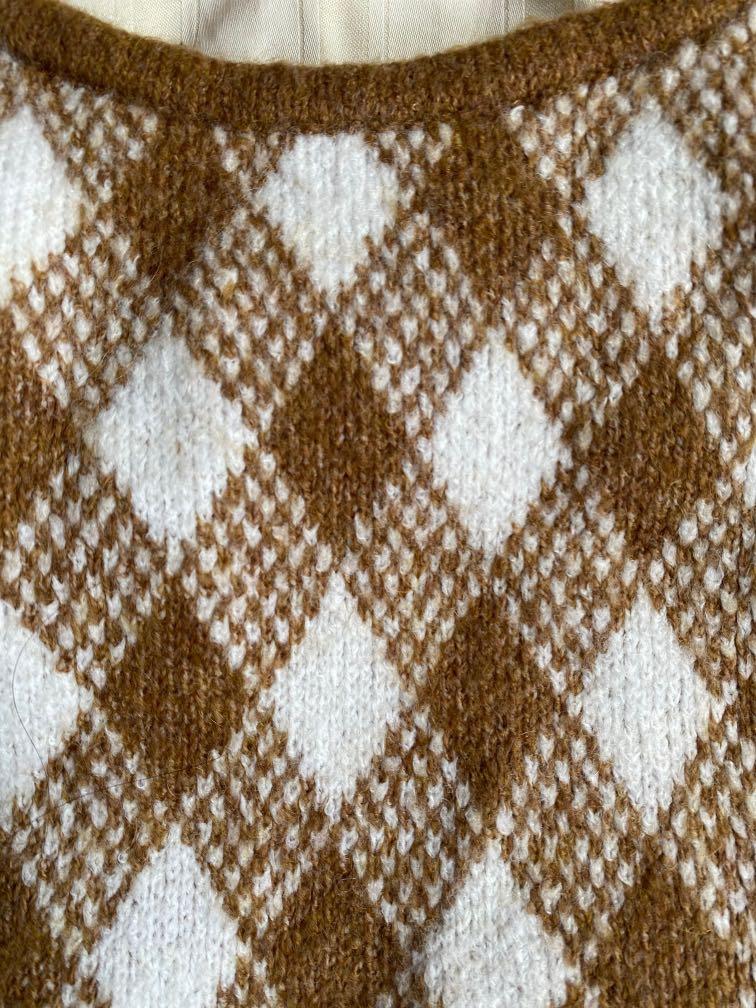 Zara plaid knit top clearance