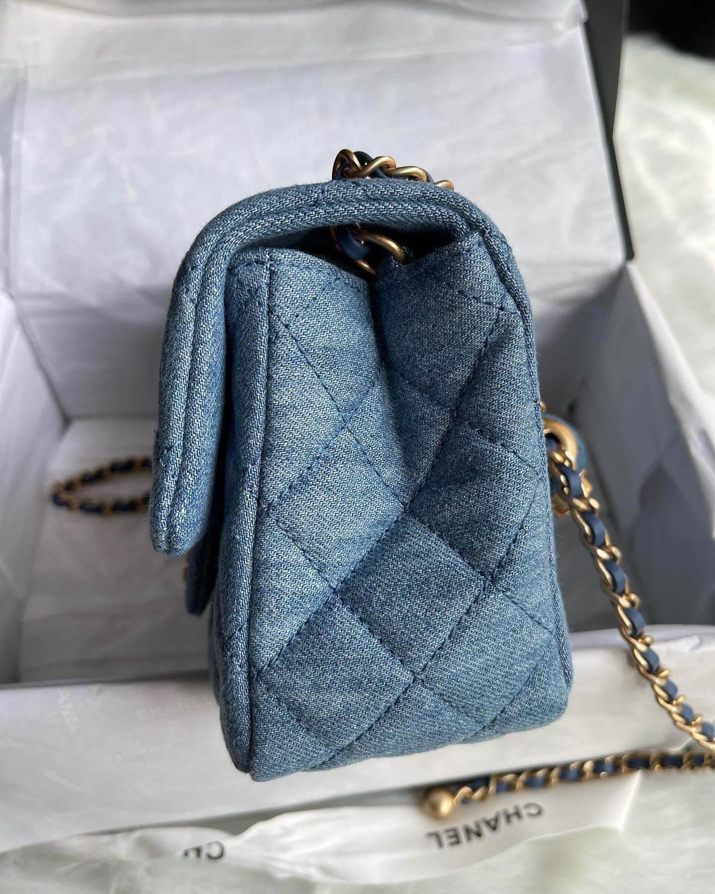 ❗️INSTOCK❗️CHANEL 22C Denim Rectangle Flap Bag, Luxury, Bags