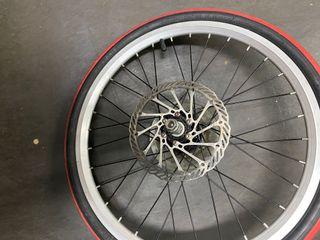 2 x 20" bicycle rims with tires, Shimano 7 speed cassette, shifter .