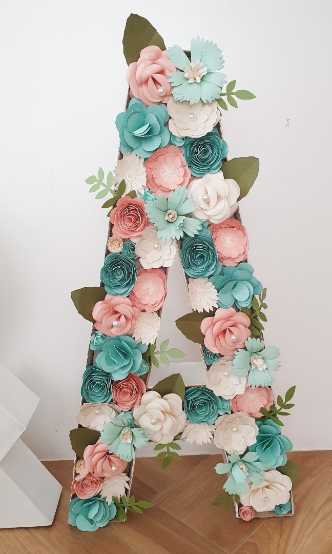 3ft Letter A Flower Standee, Hobbies & Toys, Stationary & Craft