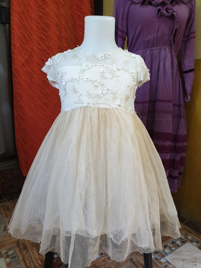 3t 5t light brown cream tulle dress gown Babies Kids Babies