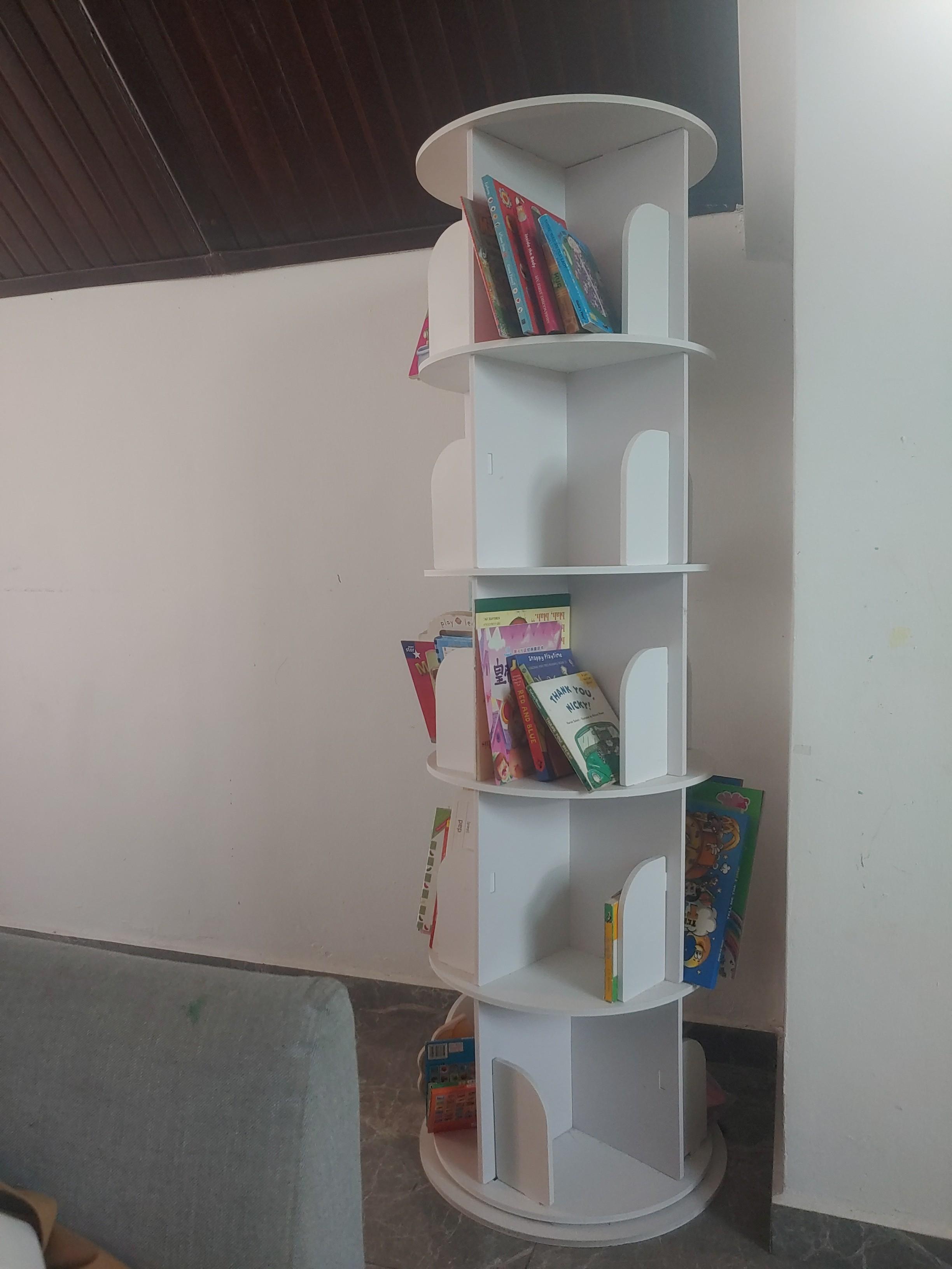 5 tier 360 revolving bookshelf for children, Furniture & Home Living, Furniture, Shelves