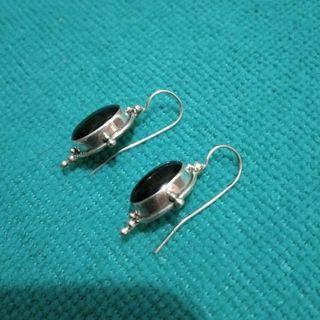 925 Sterling Silver Black Onyx Gemstone earring